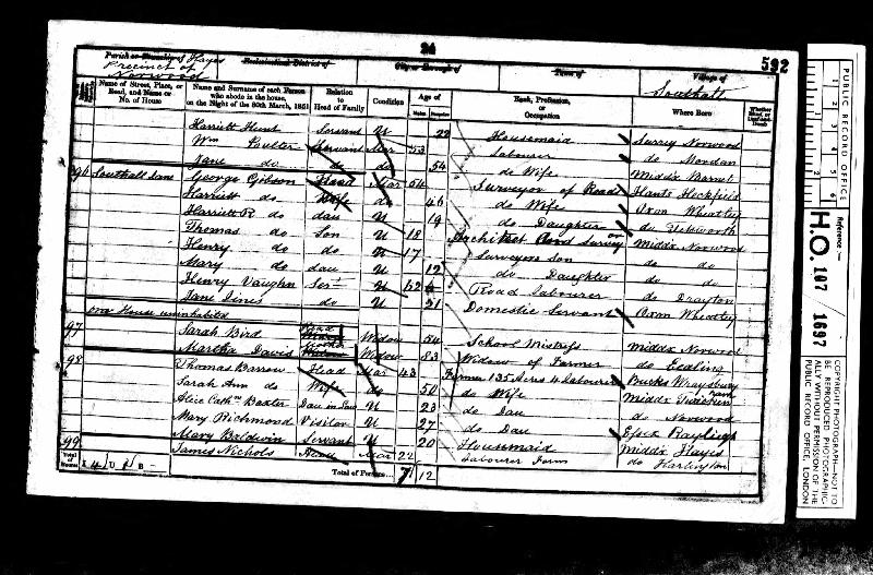 Gibson (Harriet nee Rippington) 1851 Census